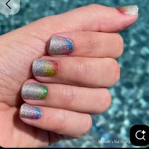 Color Street Throwing Shade Glittery Rainbow Nail Art